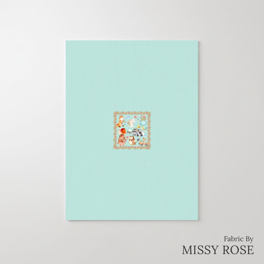Design 1087 Spring Picnic Panel – printed fabric panel with centred picture, custom printed to order | Fabric by Missy Rose
