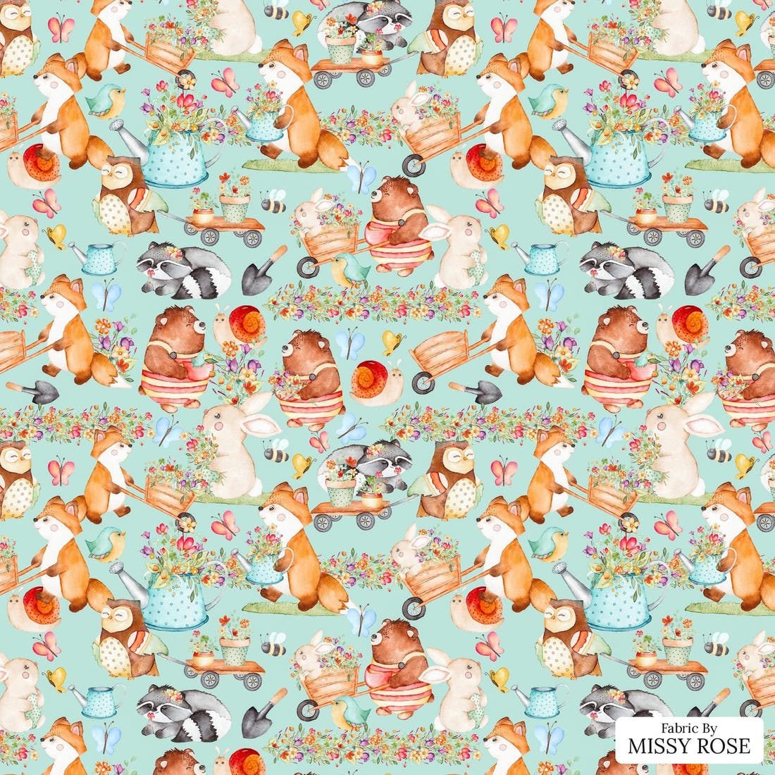 Design 1087 Spring Picnic Fabric – flat view of the print, zoom in for detail | Fabric by Missy Rose