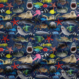 Design 1091 - Navy Sea Animals Fabric