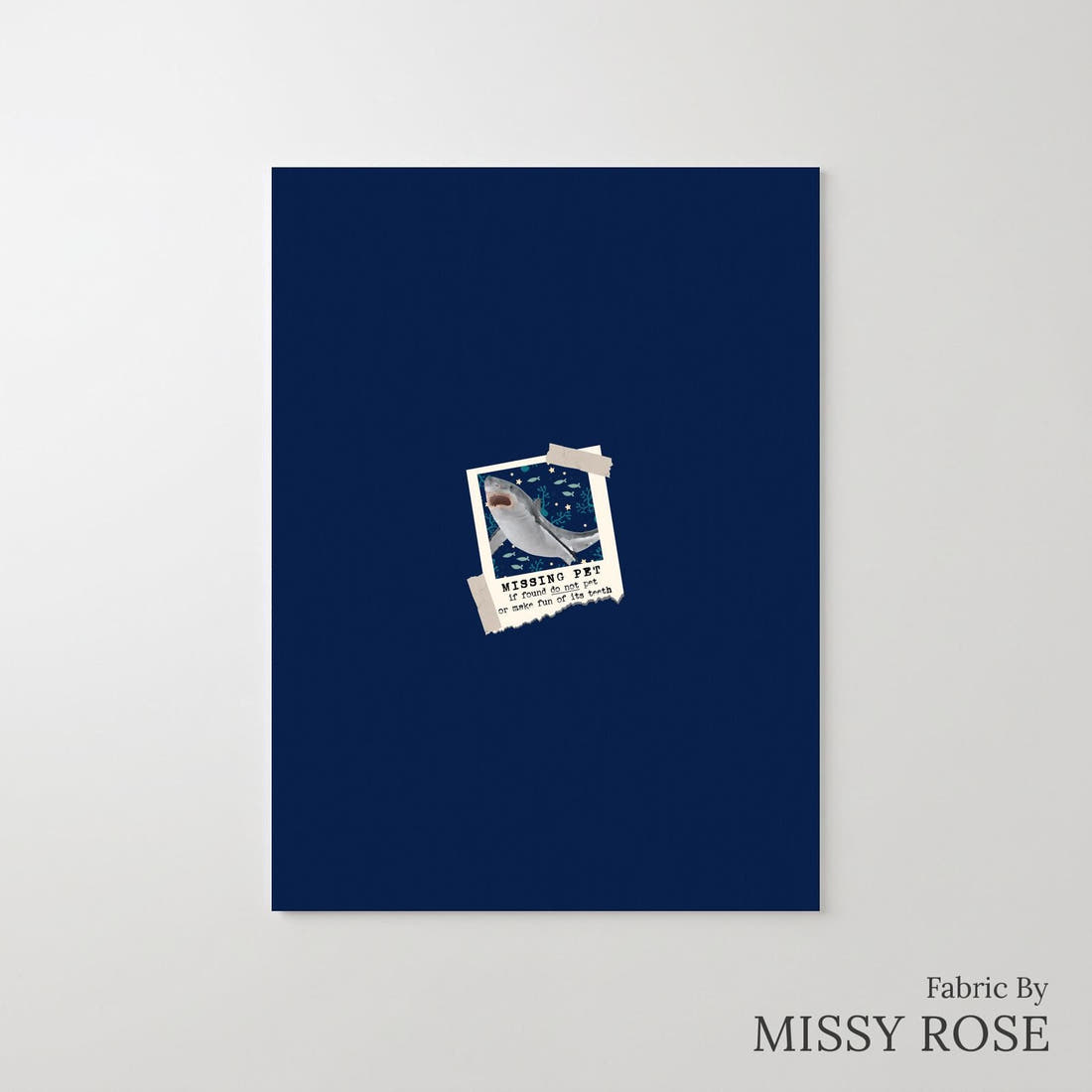 Design 1091 Navy Sea Animals Panel – printed fabric panel with centred picture, custom printed to order | Fabric by Missy Rose