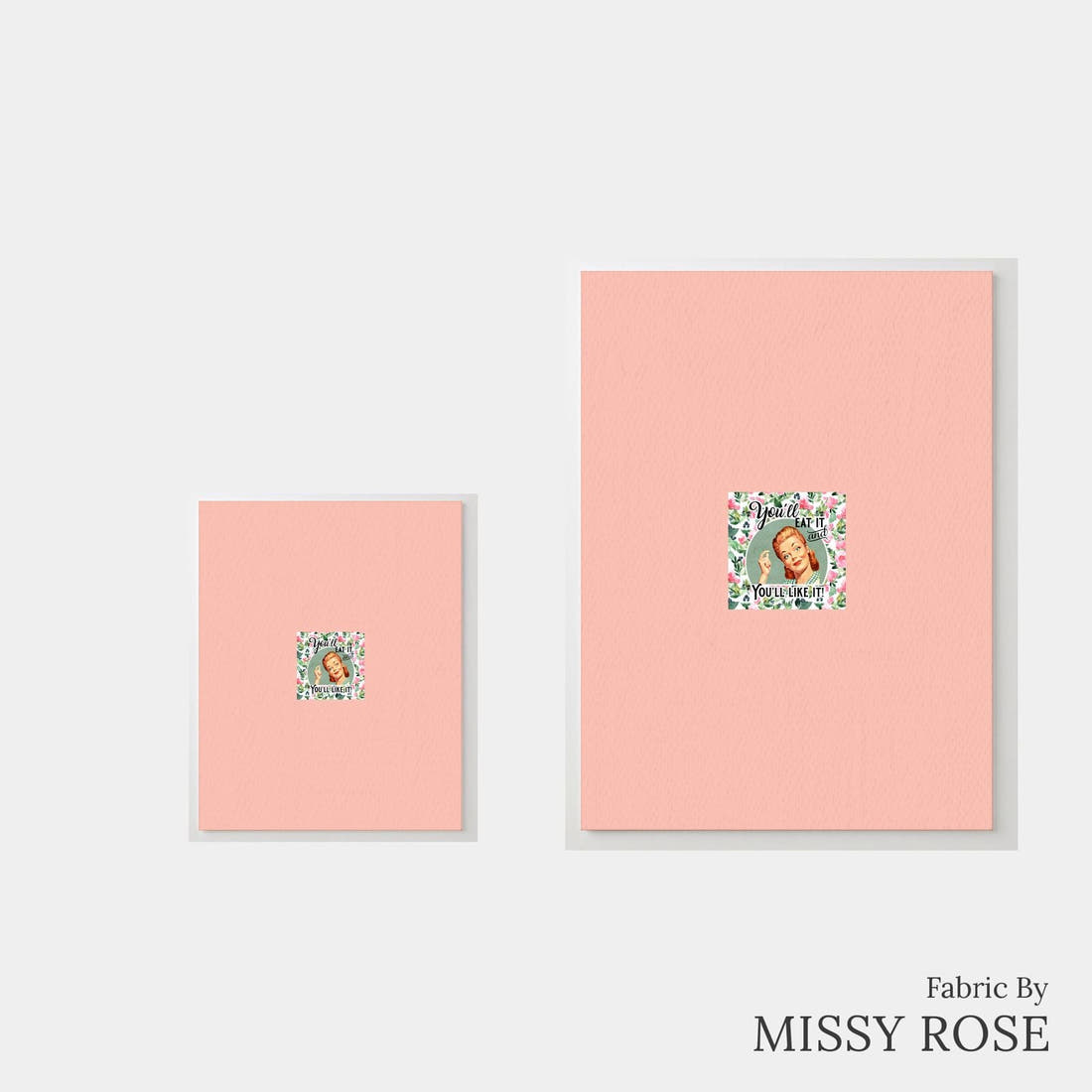 Design 1096 Cooking Panel – universal and adult panel sizes side by side | Fabric by Missy Rose