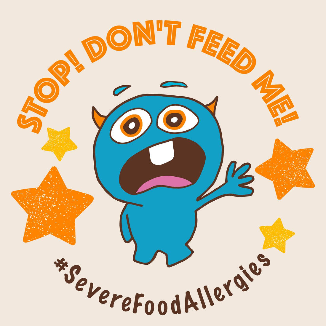 Design 110 Food Allergies Panel – full artwork close-up of the printed picture | Fabric by Missy Rose