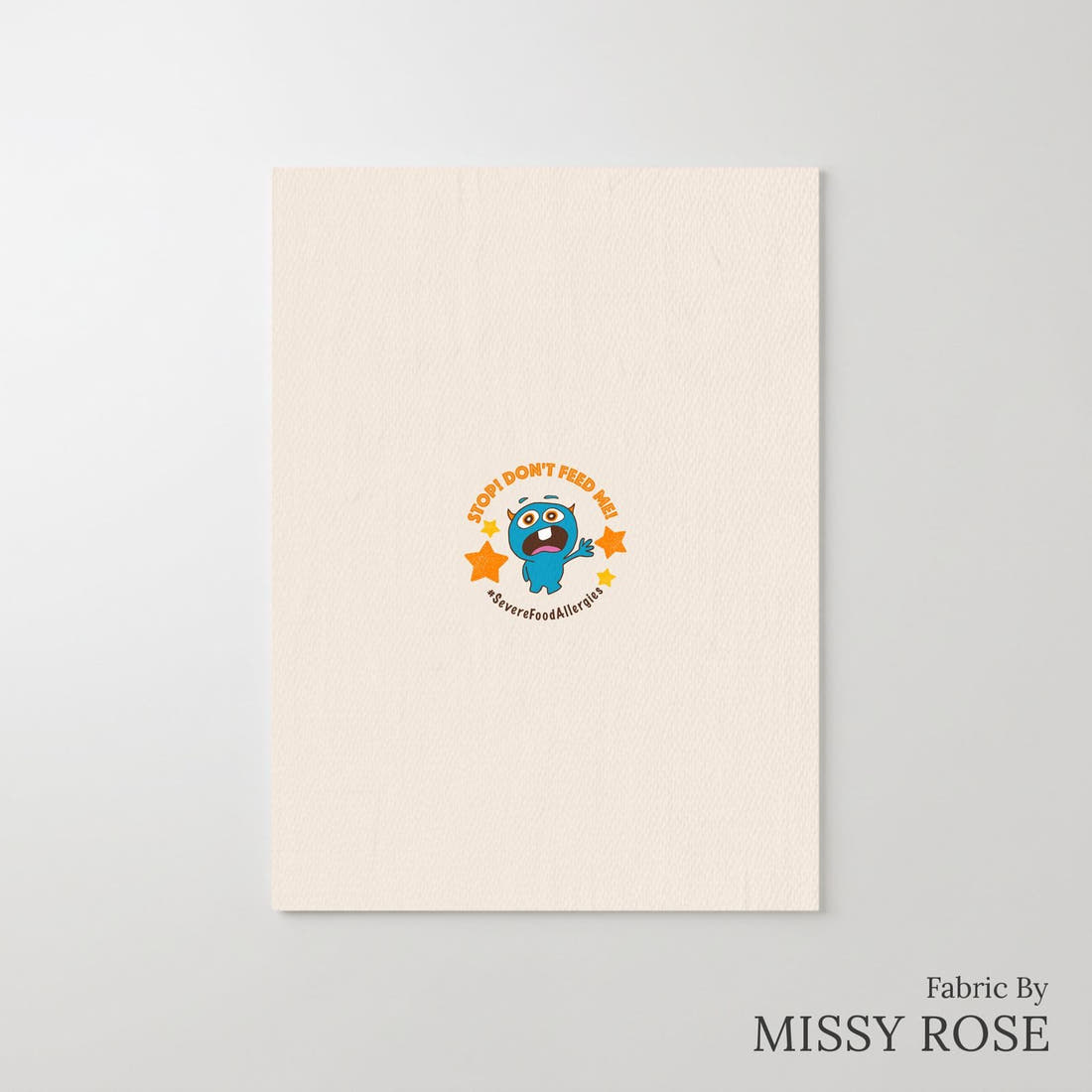 Design 110 Food Allergies Panel – printed fabric panel with centred picture, custom printed to order | Fabric by Missy Rose
