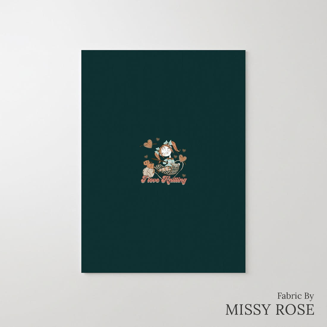 Design 1104 Knitting Panel – printed fabric panel with centred picture, custom printed to order | Fabric by Missy Rose
