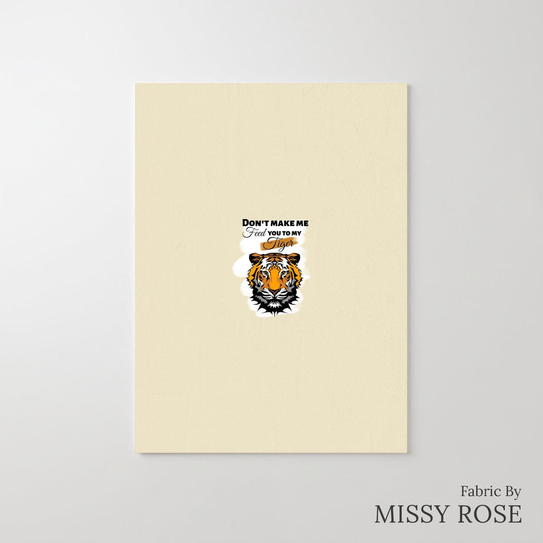 Design 1107 Tiger Panel – printed fabric panel with centred picture, custom printed to order | Fabric by Missy Rose