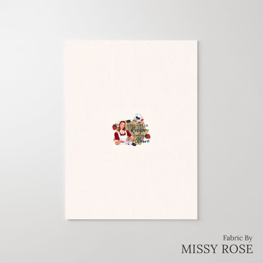 Design 1108 Funny Cooking Panel – printed fabric panel with centred picture, custom printed to order | Fabric by Missy Rose