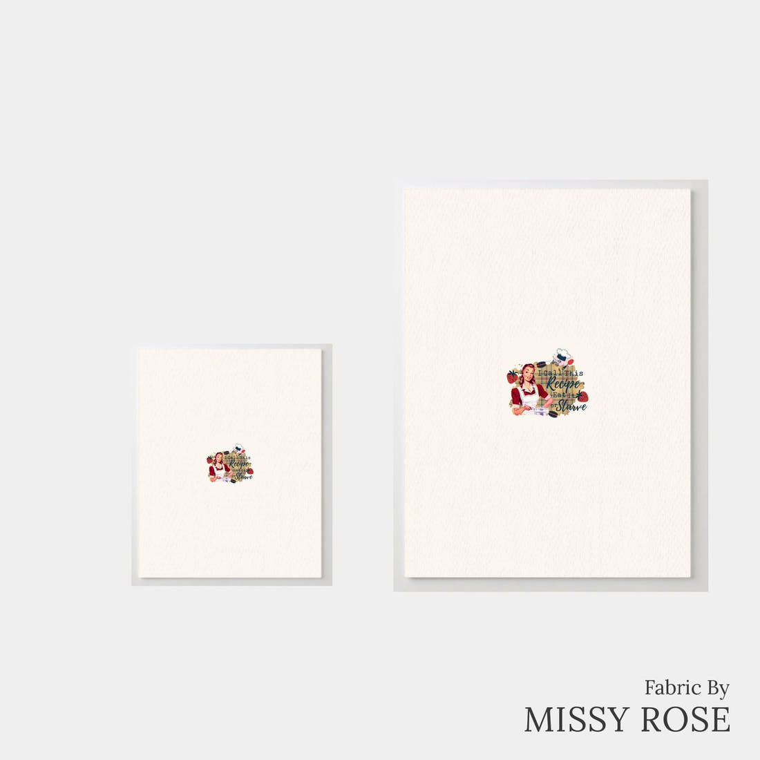 Design 1108 Funny Cooking Panel – universal and adult panel sizes side by side | Fabric by Missy Rose