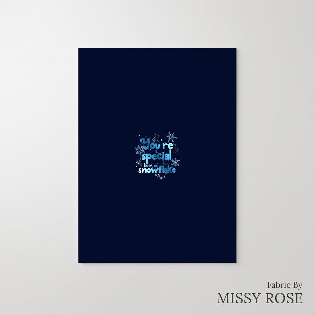 Design 1109 Snowflake Panel – printed fabric panel with centred picture, custom printed to order | Fabric by Missy Rose