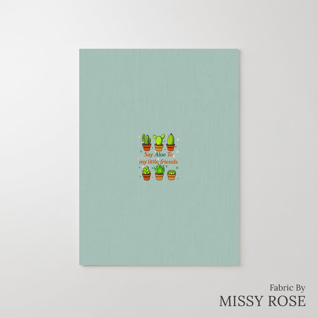 Design 111 Succulent Panel – printed fabric panel with centred picture, custom printed to order | Fabric by Missy Rose