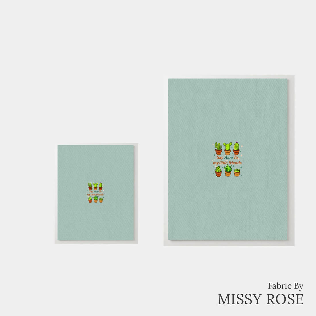 Design 111 Succulent Panel – universal and adult panel sizes side by side | Fabric by Missy Rose
