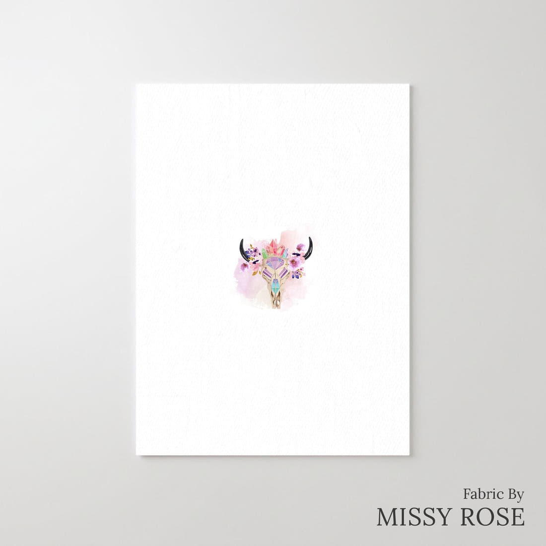Design 1111 Purple Bullskull Panel – printed fabric panel with centred picture, custom printed to order | Fabric by Missy Rose