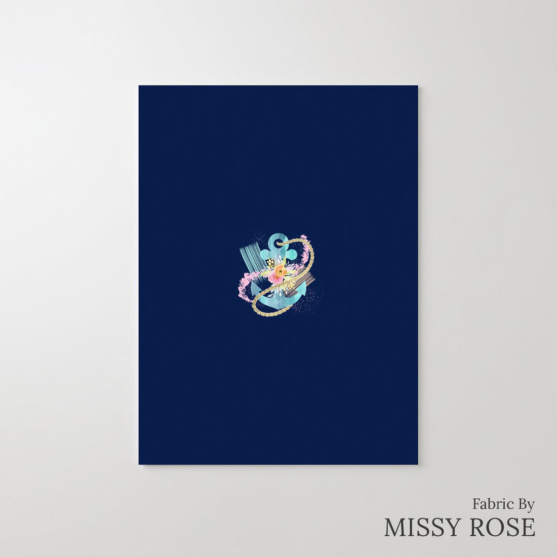 Design 1112 Anchor Panel – printed fabric panel with centred picture, custom printed to order | Fabric by Missy Rose
