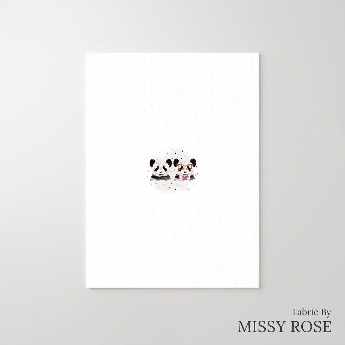 Design 1114 Panda Panel – printed fabric panel with centred picture, custom printed to order | Fabric by Missy Rose