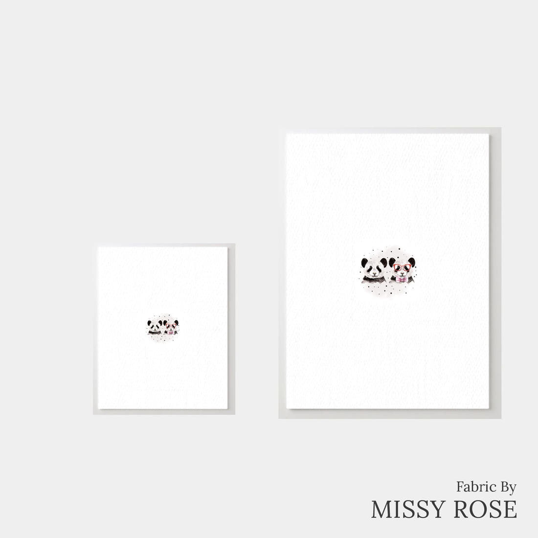 Design 1114 Panda Panel – universal and adult panel sizes side by side | Fabric by Missy Rose