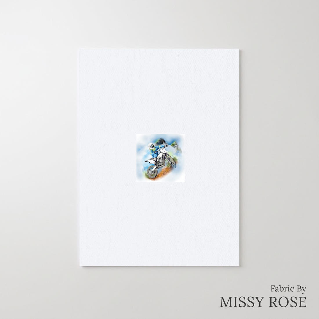 Design 1115 Dirtbike Panel – printed fabric panel with centred picture, custom printed to order | Fabric by Missy Rose
