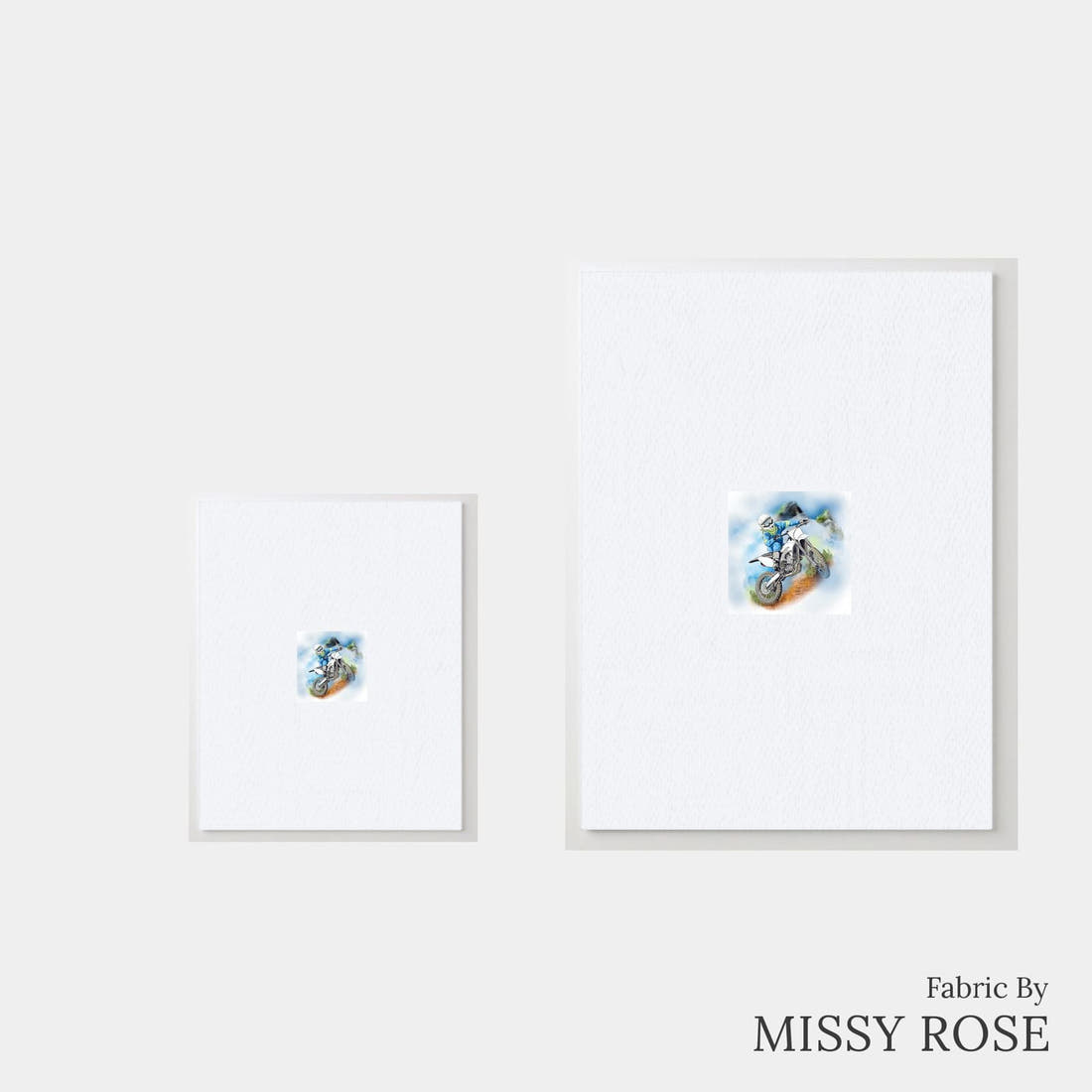Design 1115 Dirtbike Panel – universal and adult panel sizes side by side | Fabric by Missy Rose