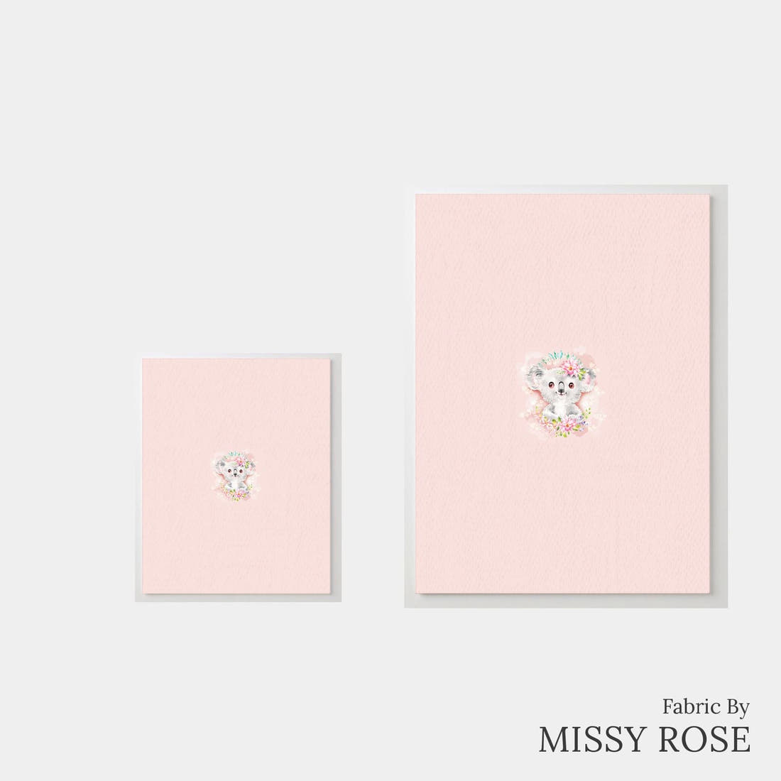 Design 1116 Koala Panel – universal and adult panel sizes side by side | Fabric by Missy Rose