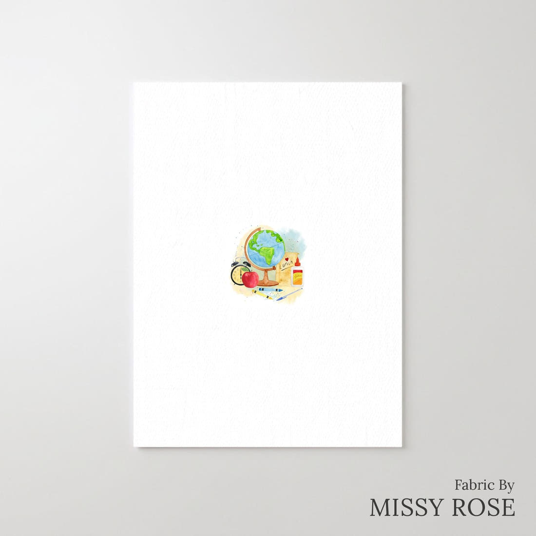 Design 1117 School Panel – printed fabric panel with centred picture, custom printed to order | Fabric by Missy Rose