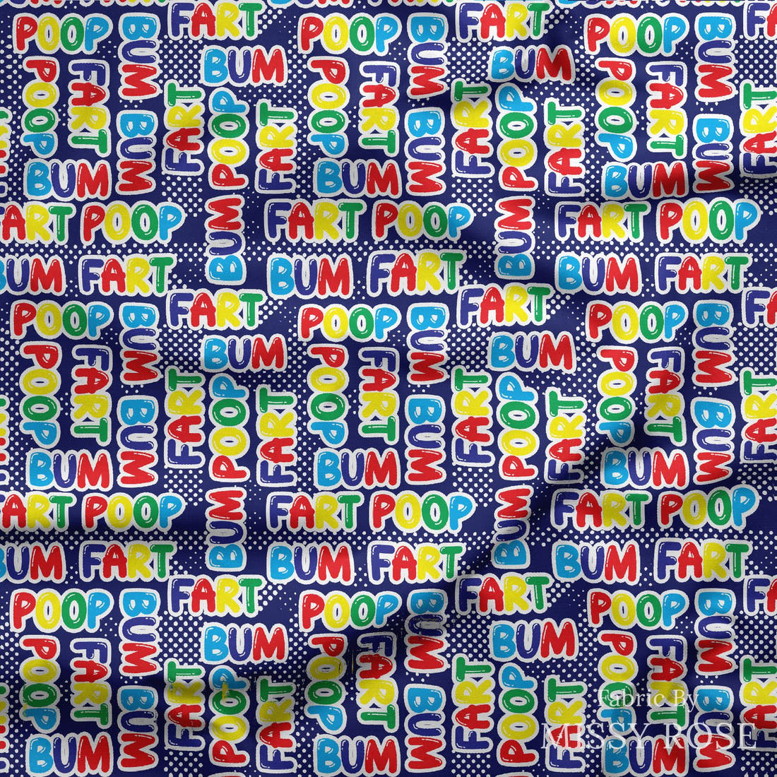 Design 112 Naughty Words Fabric draped fabric mockup – custom printed fabric by the metre | Fabric by Missy Rose