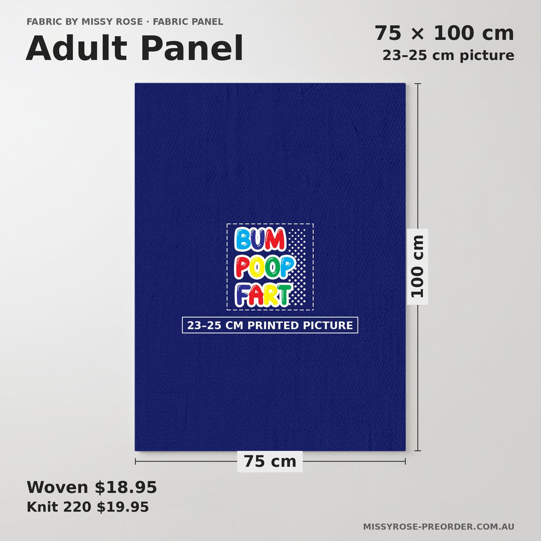 Design 112 Naughty Words Panel adult panel sizing – 23–25 cm printed picture on 75 × 100 cm fabric | Fabric by Missy Rose