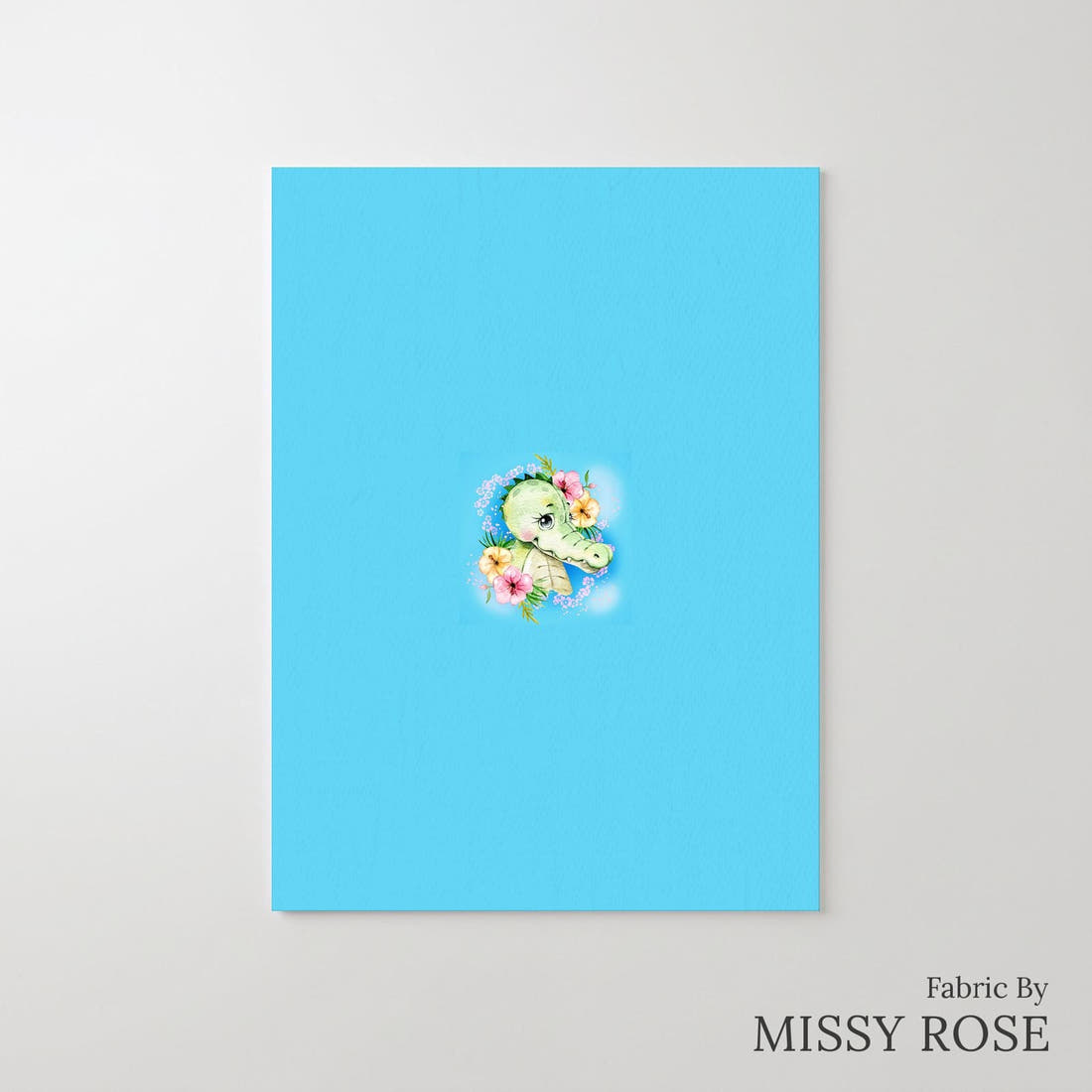 Design 1121 Cute Crocodile Panel – printed fabric panel with centred picture, custom printed to order | Fabric by Missy Rose