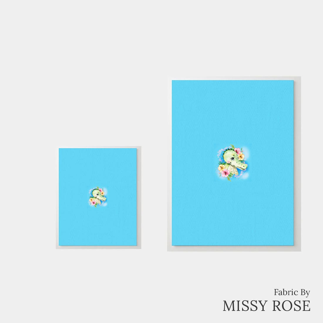 Design 1121 Cute Crocodile Panel – universal and adult panel sizes side by side | Fabric by Missy Rose