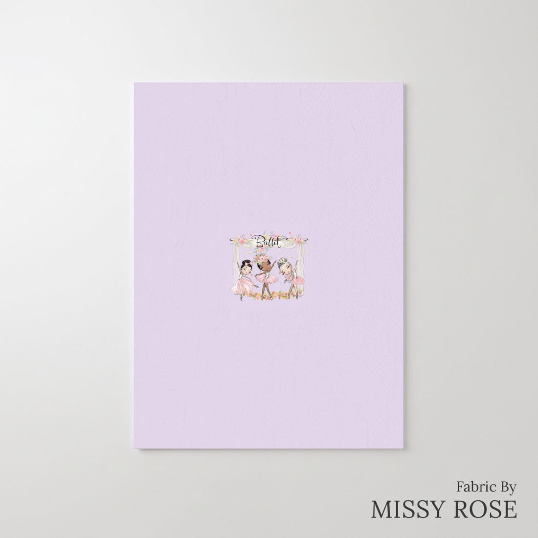 Design 1123 Ballerina Panel – printed fabric panel with centred picture, custom printed to order | Fabric by Missy Rose