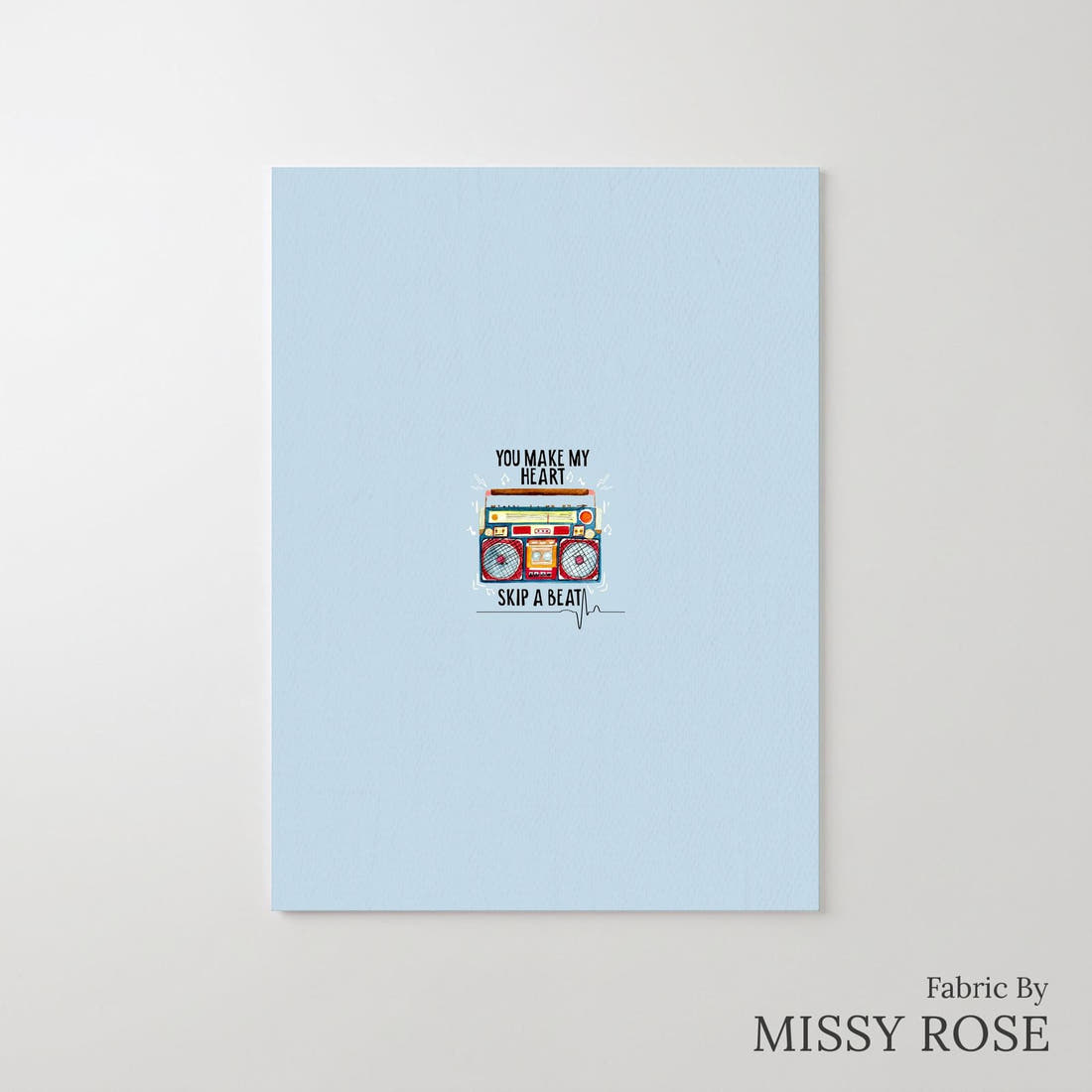 Design 1125 Tape Panel – printed fabric panel with centred picture, custom printed to order | Fabric by Missy Rose