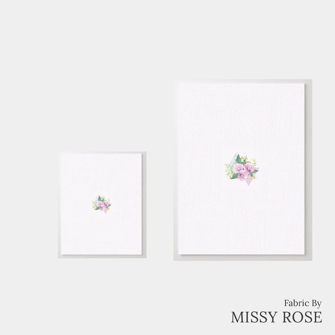 Design 1126 Tropical Floral Panel – universal and adult panel sizes side by side | Fabric by Missy Rose