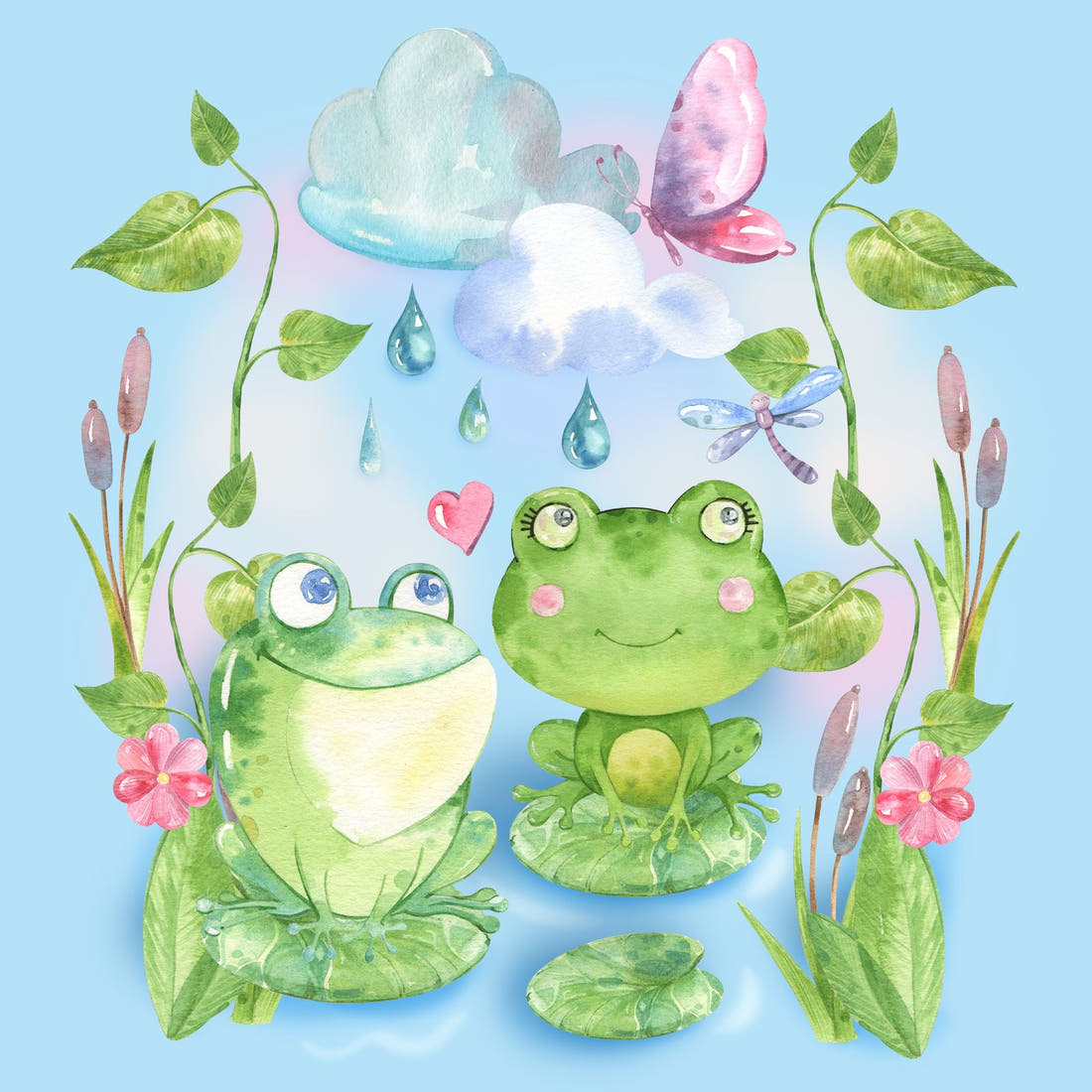 Design 1128 Frog Panel – full artwork close-up of the printed picture | Fabric by Missy Rose