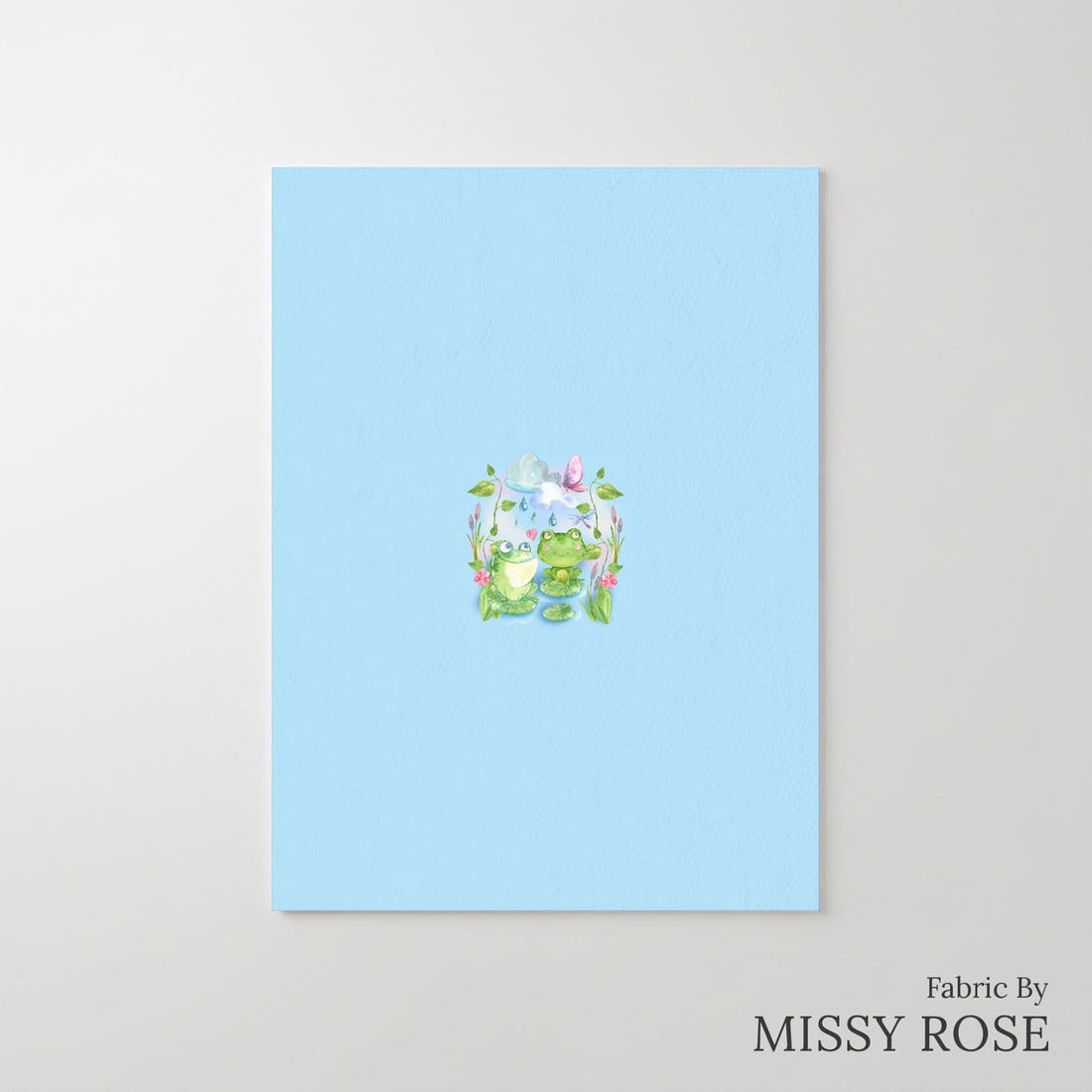 Design 1128 Frog Panel – printed fabric panel with centred picture, custom printed to order | Fabric by Missy Rose