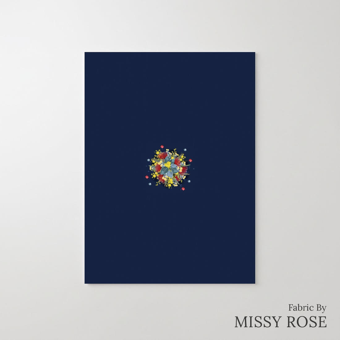 Design 1132 Australian Floral Panel – printed fabric panel with centred picture, custom printed to order | Fabric by Missy Rose
