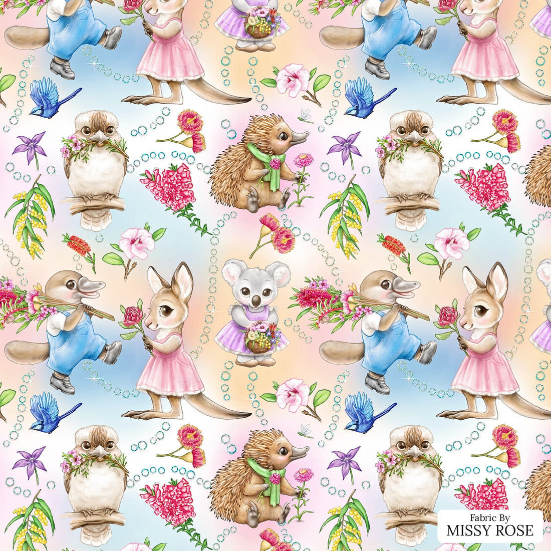 Design 1133 Billy Lids Fabric – flat view of the print, zoom in for detail | Fabric by Missy Rose