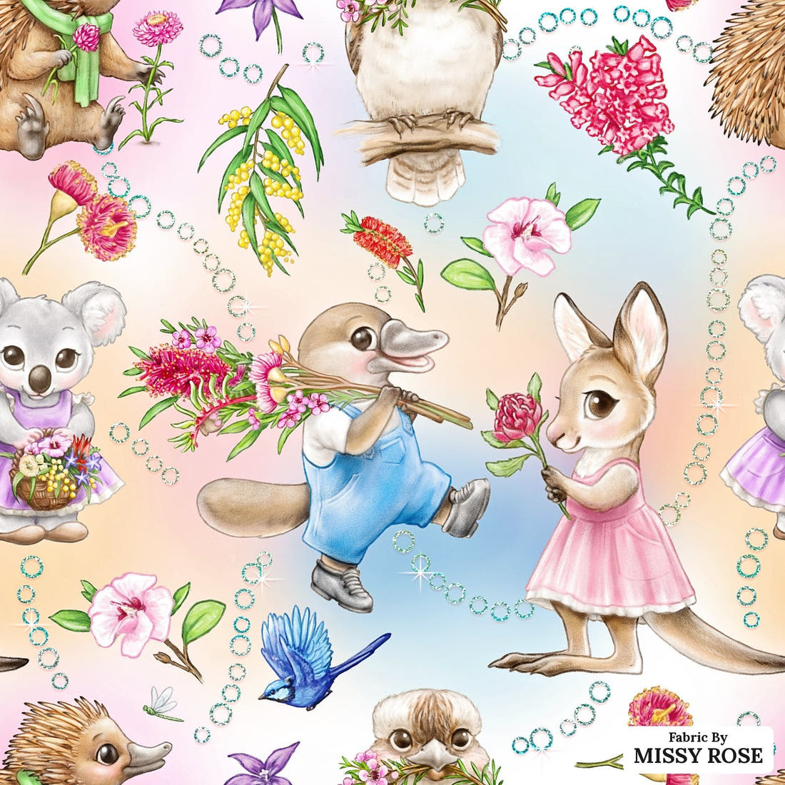 Design 1133 Billy Lids Fabric – flat view of the print, zoom in for detail | Fabric by Missy Rose