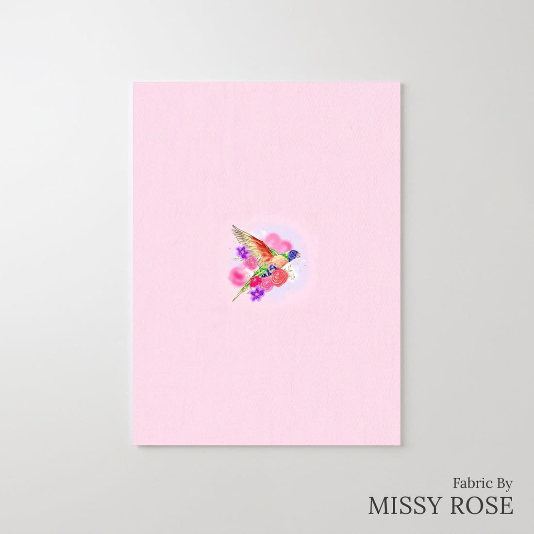 Design 1134 Lorikeet Panel – printed fabric panel with centred picture, custom printed to order | Fabric by Missy Rose
