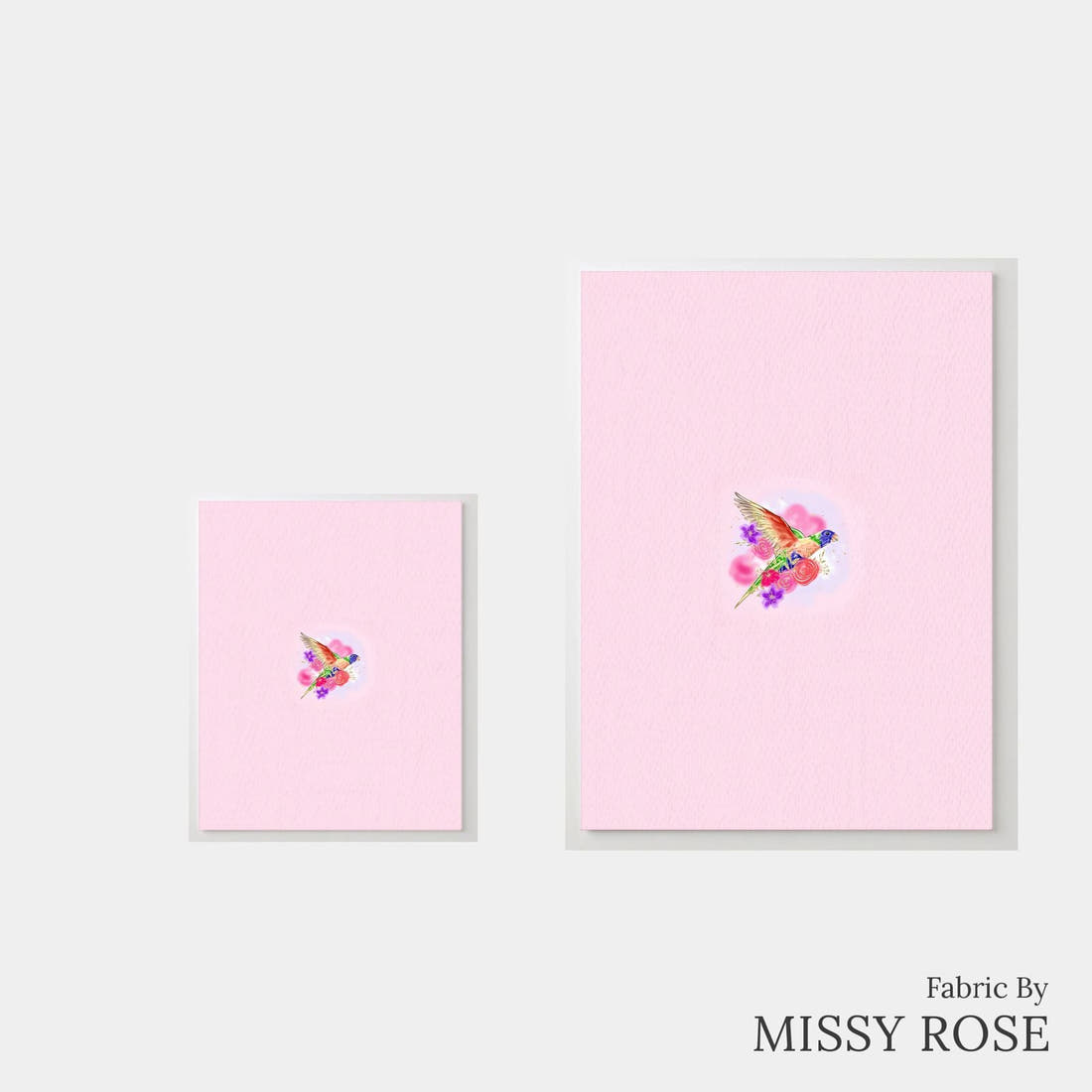 Design 1134 Lorikeet Panel – universal and adult panel sizes side by side | Fabric by Missy Rose