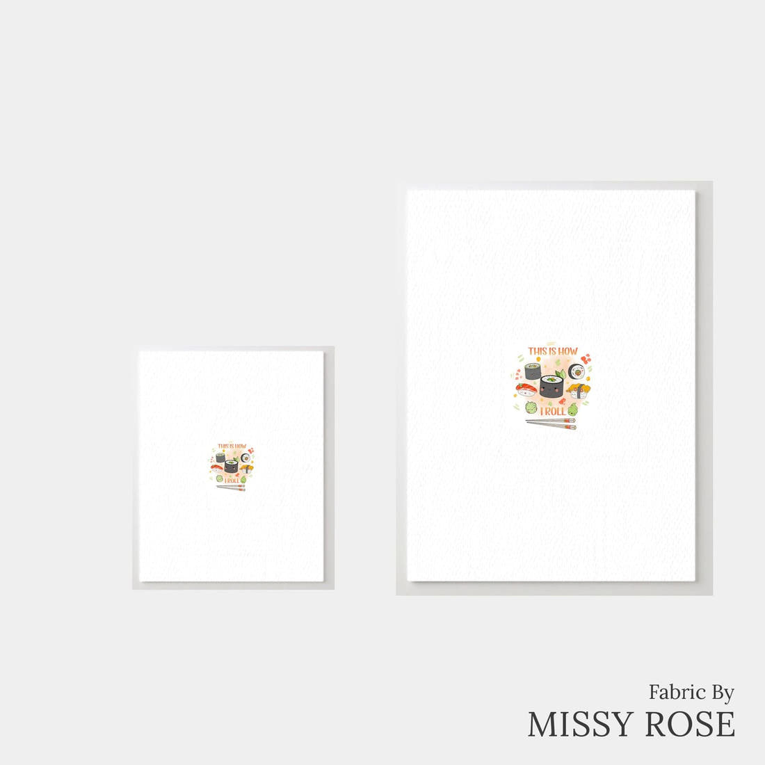Design 1137 Sushi Panel – universal and adult panel sizes side by side | Fabric by Missy Rose