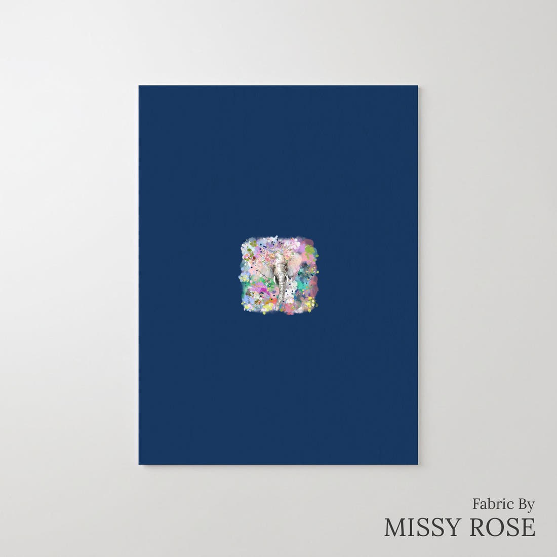 Design 1140 Elephant Panel – printed fabric panel with centred picture, custom printed to order | Fabric by Missy Rose