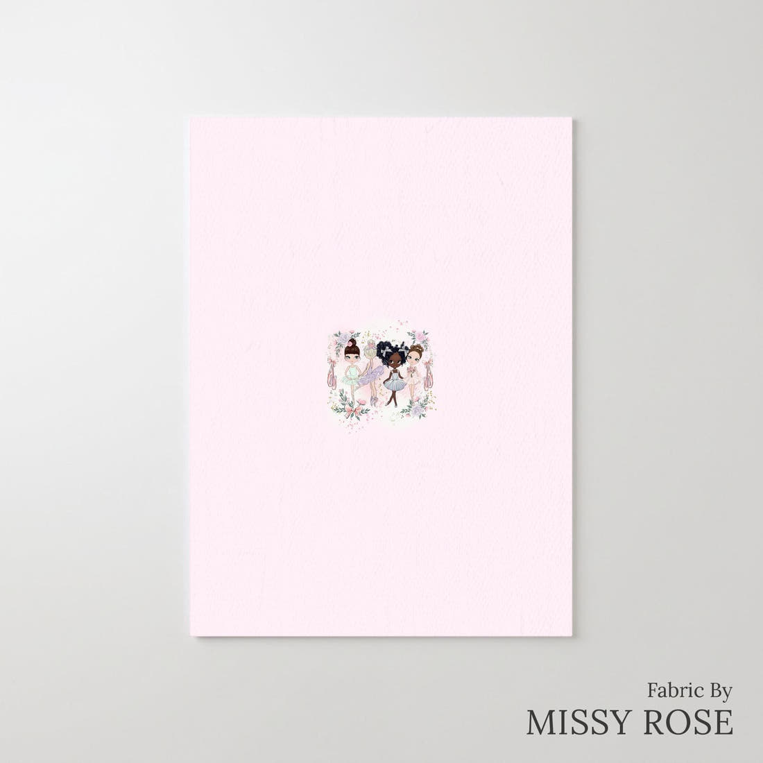 Design 1141 Ballerina Panel – printed fabric panel with centred picture, custom printed to order | Fabric by Missy Rose