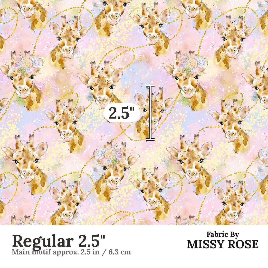 Design 1142 Giraffe Fabric Regular 2.5 inch print scale guide | Fabric by Missy Rose