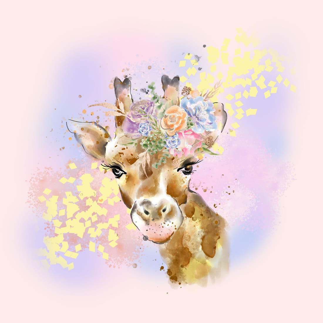 Design 1142 Giraffe Panel – full artwork close-up of the printed picture | Fabric by Missy Rose