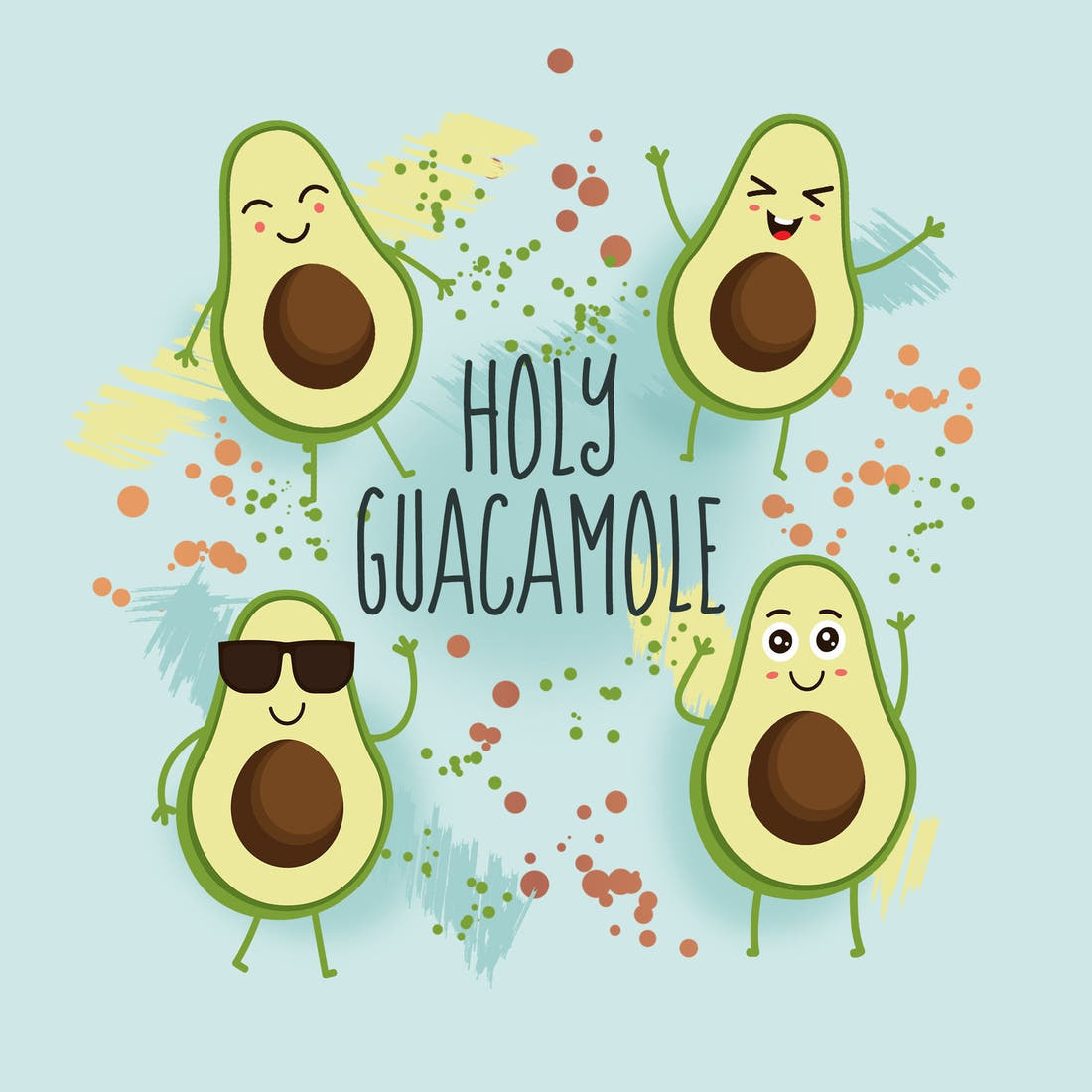 Design 1143 Avocado Panel – full artwork close-up of the printed picture | Fabric by Missy Rose