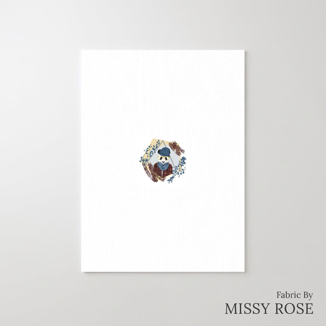 Design 1148 Geometric Panda Panel – printed fabric panel with centred picture, custom printed to order | Fabric by Missy Rose