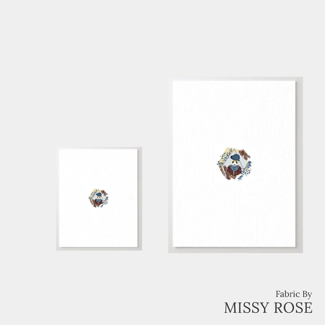 Design 1148 Geometric Panda Panel – universal and adult panel sizes side by side | Fabric by Missy Rose