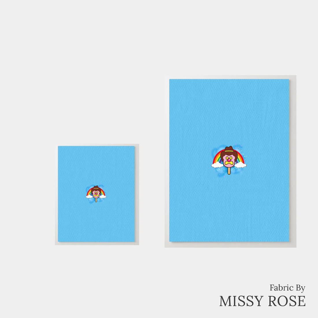 Design 115 Rainbow Ice Cream Panel – universal and adult panel sizes side by side | Fabric by Missy Rose