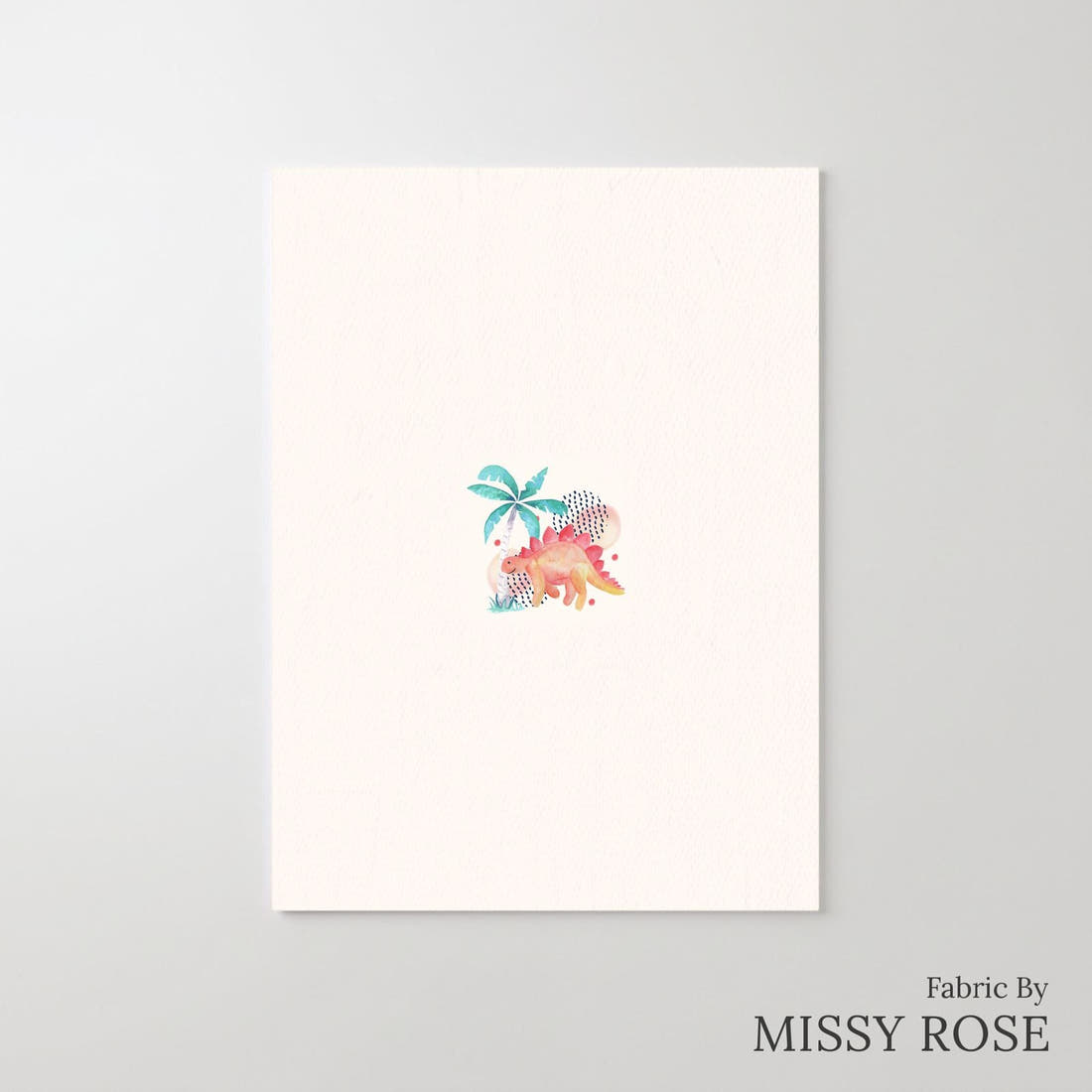 Design 1150 Watercolour Dinosaur Panel – printed fabric panel with centred picture, custom printed to order | Fabric by Missy Rose