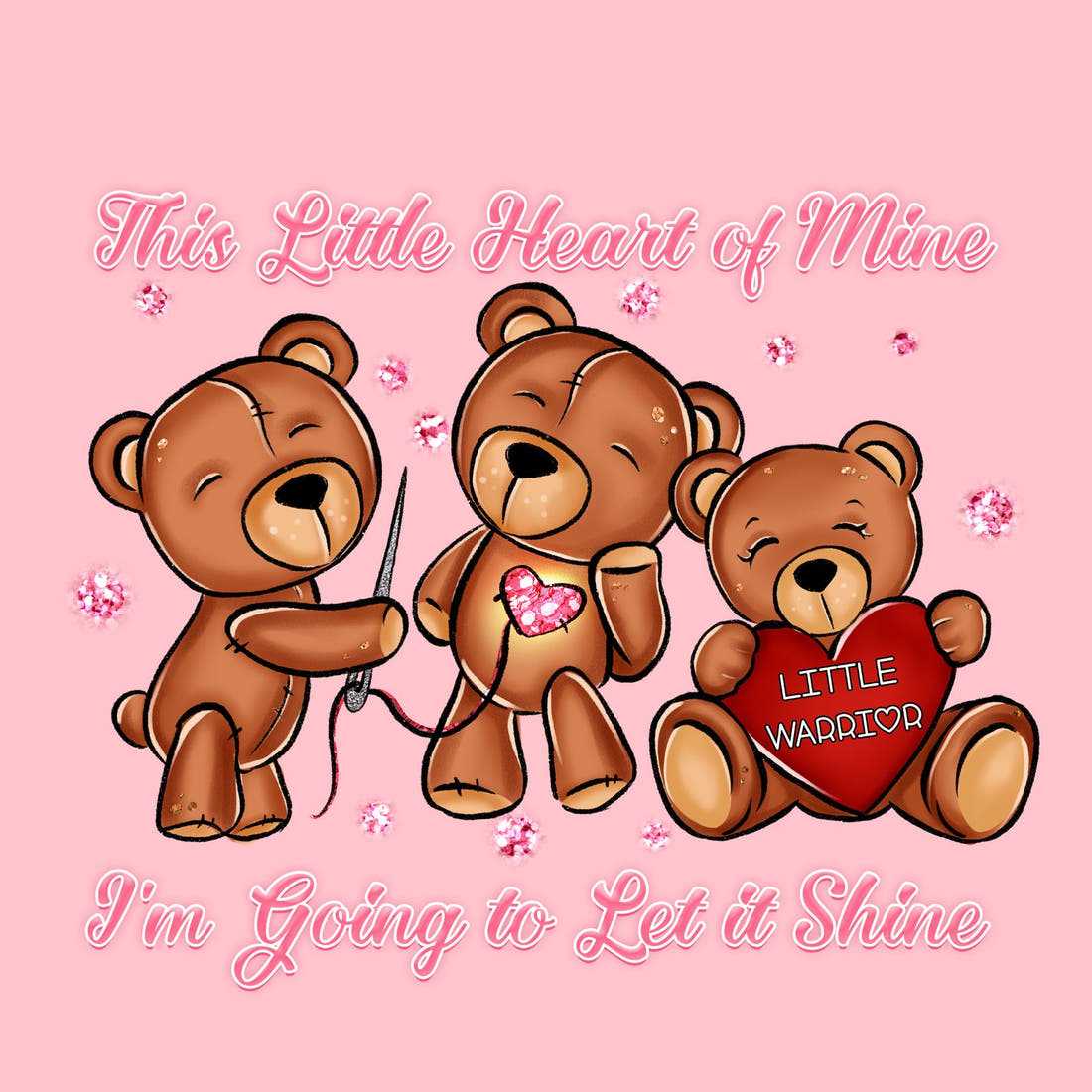 Design 1153 Heart Warrior Panel – full artwork close-up of the printed picture | Fabric by Missy Rose