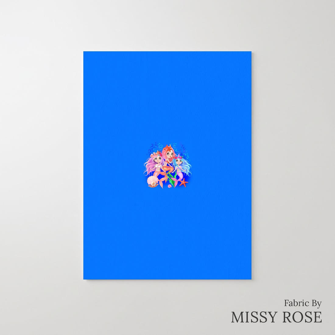 Design 1156 Mermaid Panel – printed fabric panel with centred picture, custom printed to order | Fabric by Missy Rose