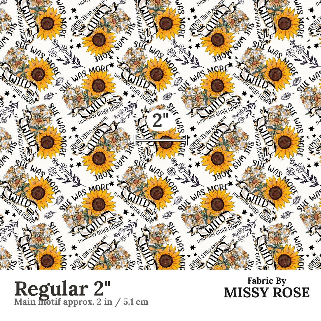 Design 1157 Wild Fabric Regular 2 inch print scale guide | Fabric by Missy Rose