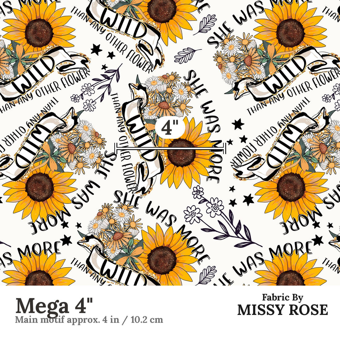 Design 1157 Wild Fabric Mega 4 inch print scale guide | Fabric by Missy Rose
